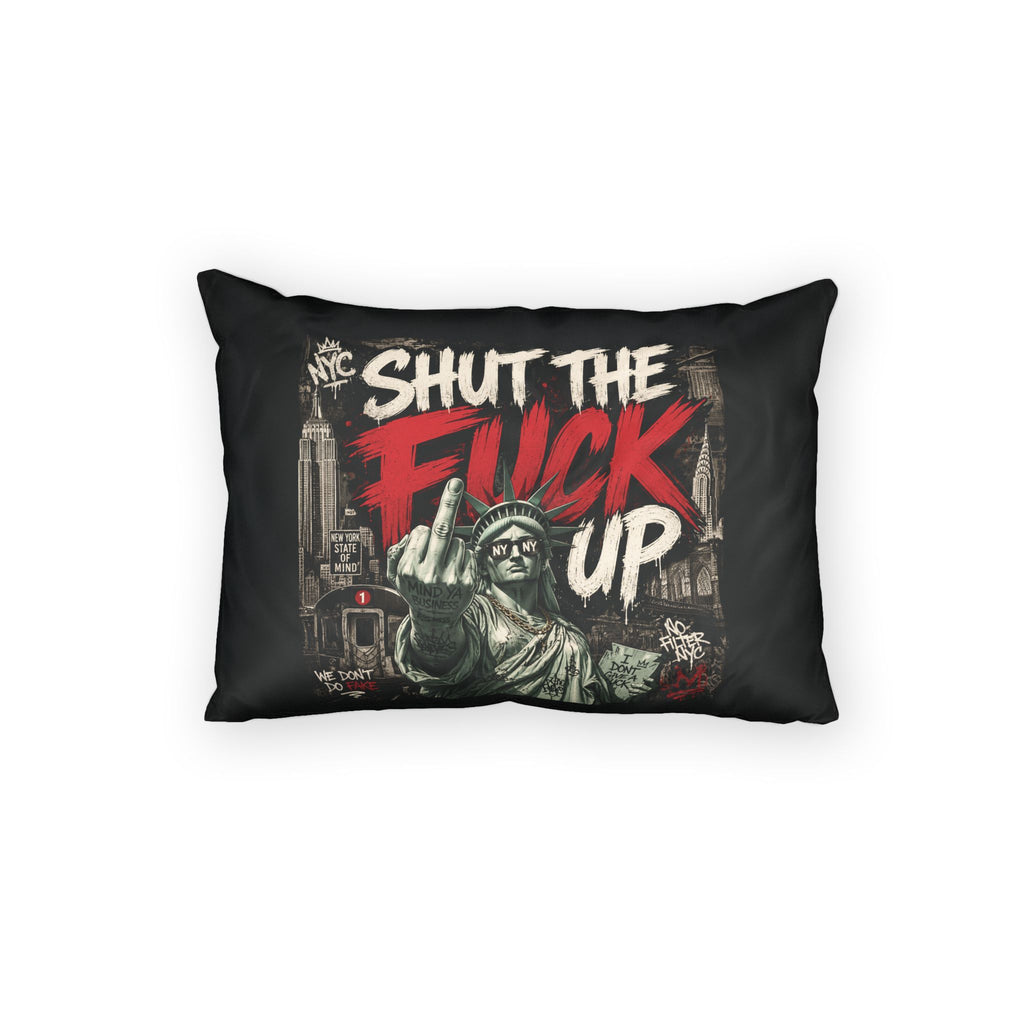 Liberty F-Bomb Pillow Sham — Bold NYC Statue Graphic Cotton Throw