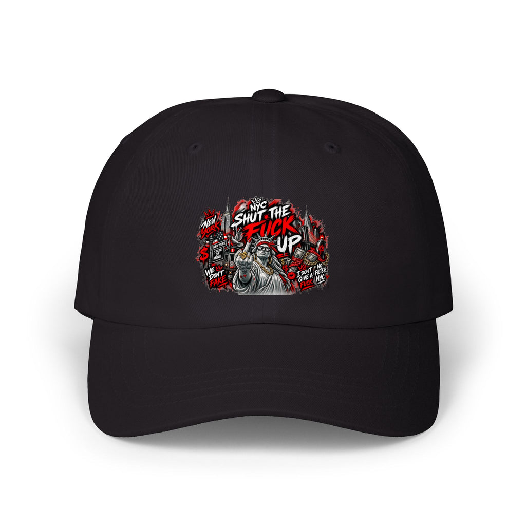 Classic Dad Cap - 'Shut The F**k Up' Grumpy Dog Graphic Hat