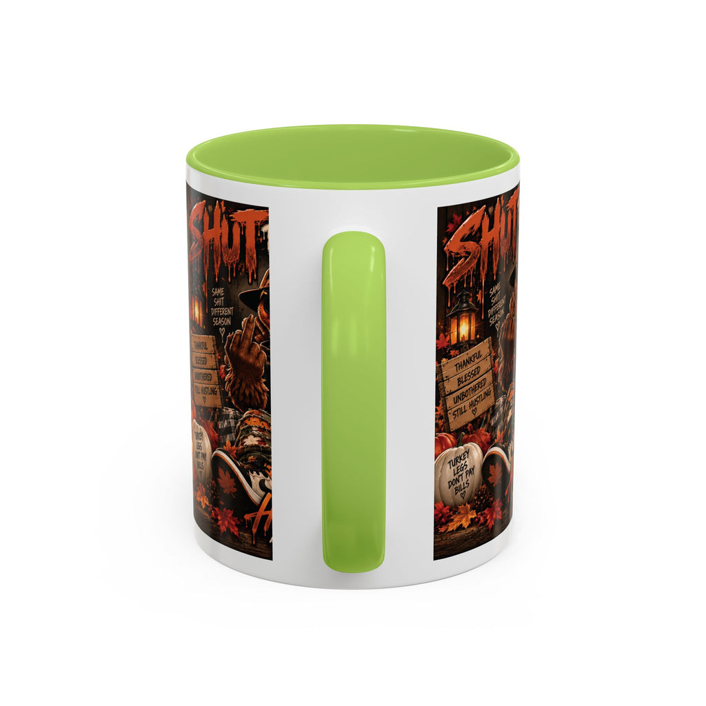 Cozy Thanksgiving Skull Coffee Mug – "Shut The F*** Up" Dark Humour Accent Mug (11/15oz)