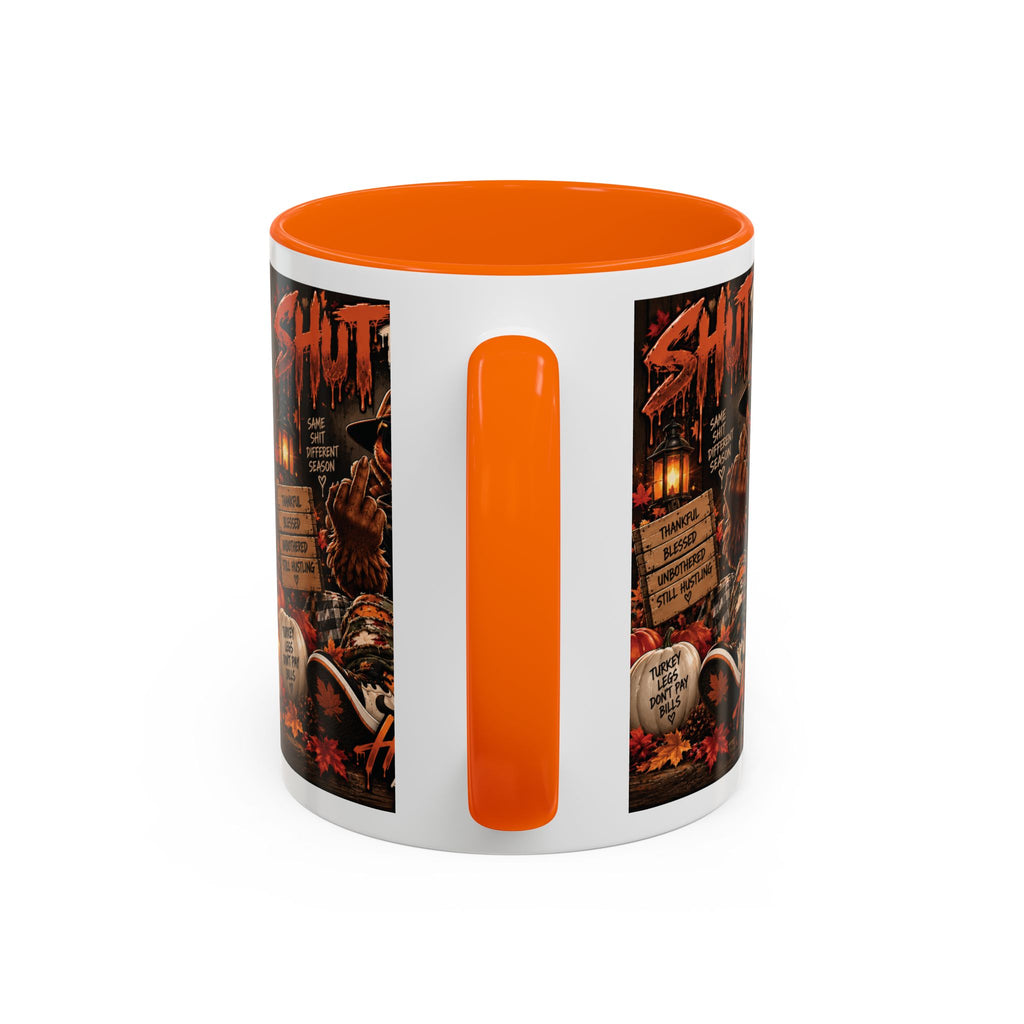 Cozy Thanksgiving Skull Coffee Mug – "Shut The F*** Up" Dark Humour Accent Mug (11/15oz)