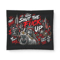 NYC 'Shut The F*ck Up' Cotton Comforter - Bold Graffiti Statue of Liberty Bedding