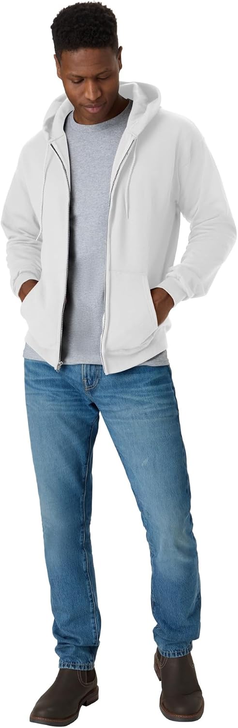Hanes Men's Zip-up Hoodie, Ecosmart Fleece Full-zip Hoodie for Men, Hooded Sweatshirt