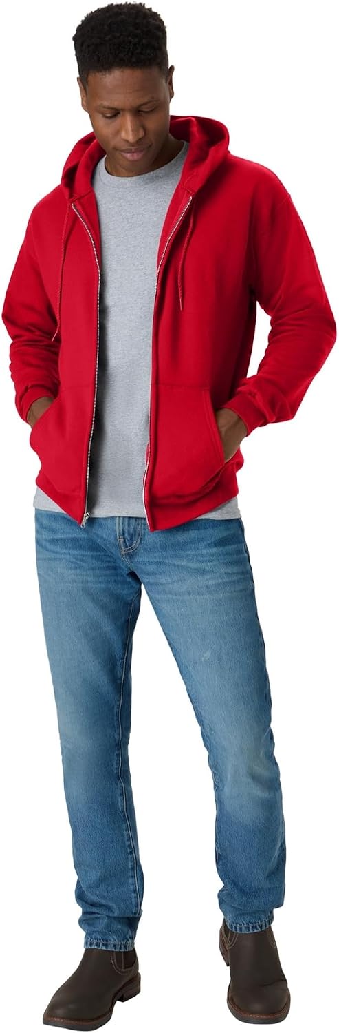 Hanes Men's Zip-up Hoodie, Ecosmart Fleece Full-zip Hoodie for Men, Hooded Sweatshirt