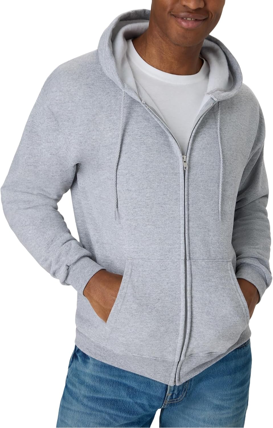 Hanes Men's Zip-up Hoodie, Ecosmart Fleece Full-zip Hoodie for Men, Hooded Sweatshirt