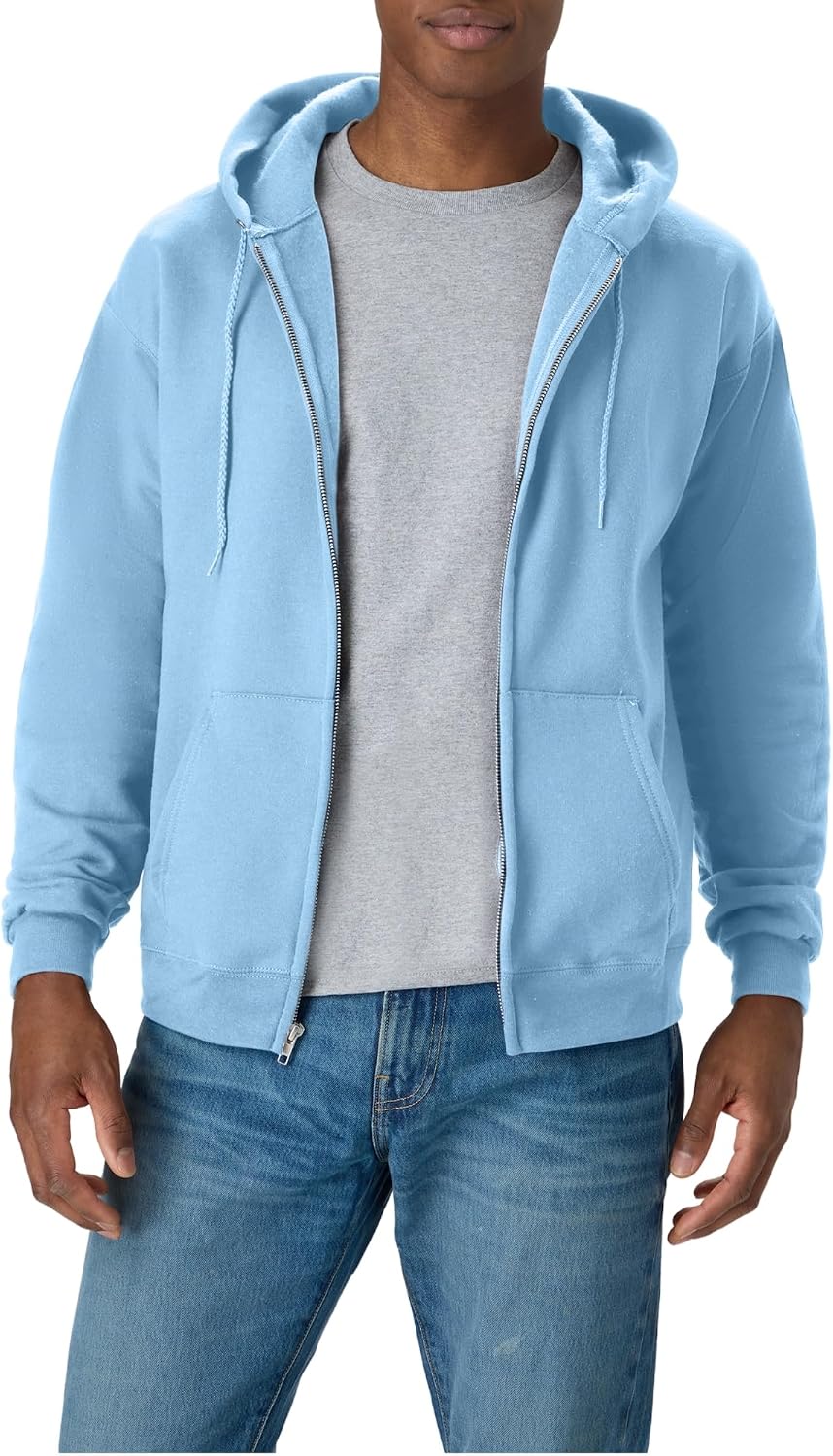 Hanes Men's Zip-up Hoodie, Ecosmart Fleece Full-zip Hoodie for Men, Hooded Sweatshirt