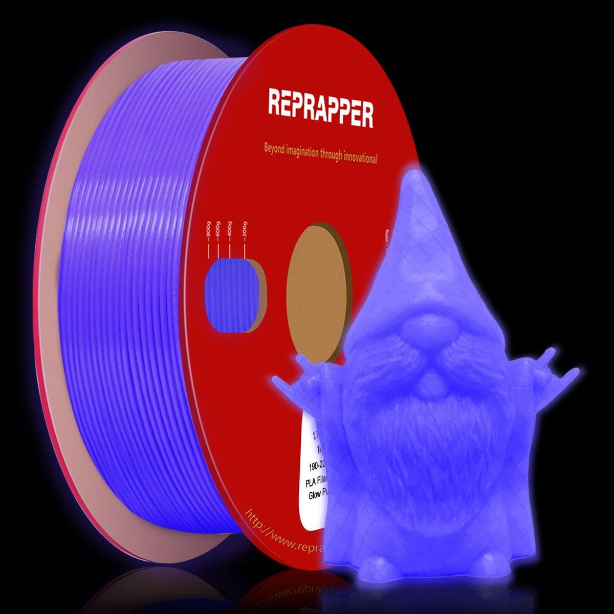 Reprapper 4X 250g Color Pack, Dual Color Filament Coextrusion PLA Filament 1.75mm for 3D Printer, 4 x 250g Spools Matte Red/Blue, Matte Purple/Green, Silk Red/Blue, Silk Purple/Green