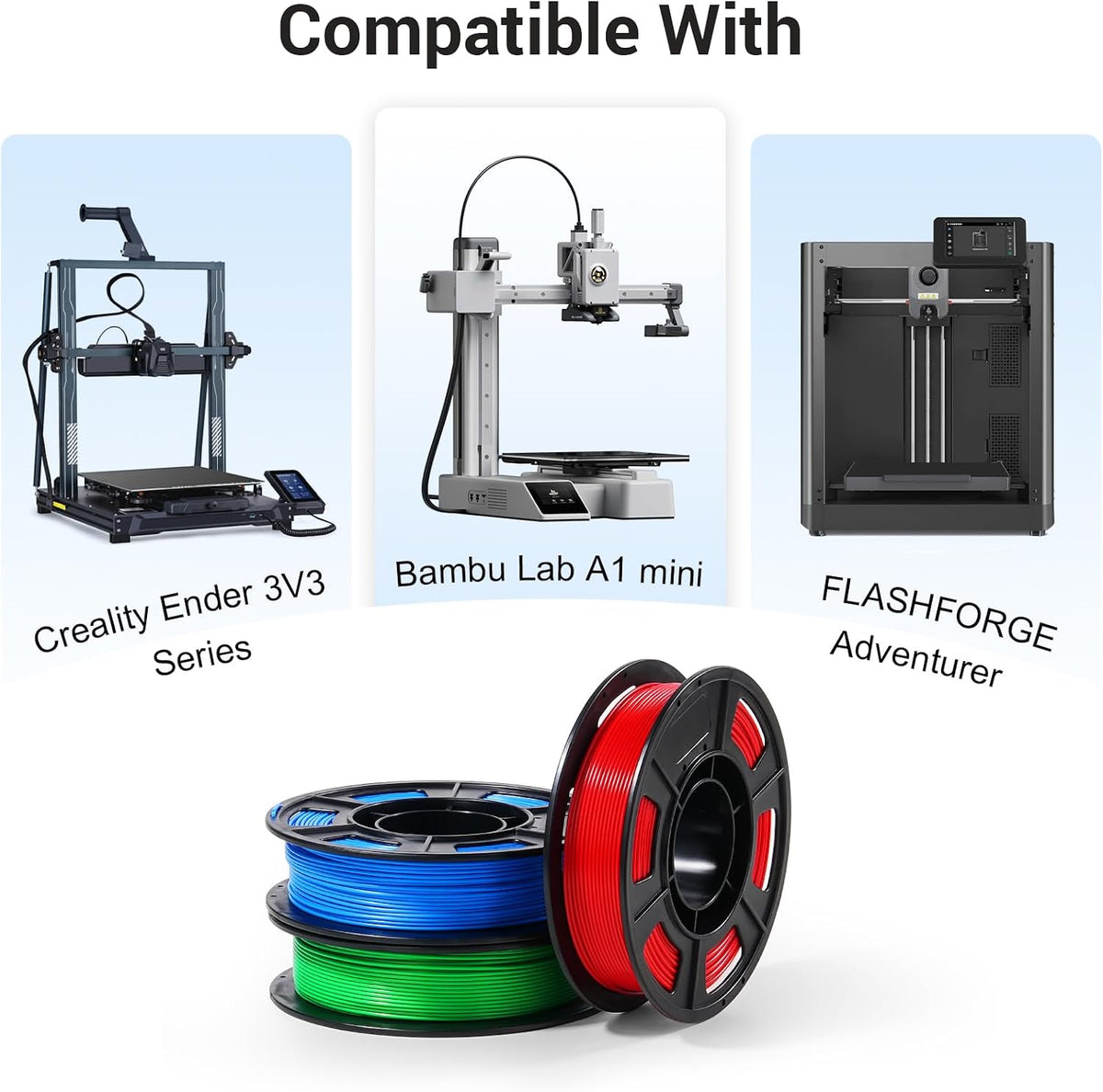 Dynta 10 Colors 250g PLA 3D Printer Filament for Beginners, 1.75mm/±0.02mm