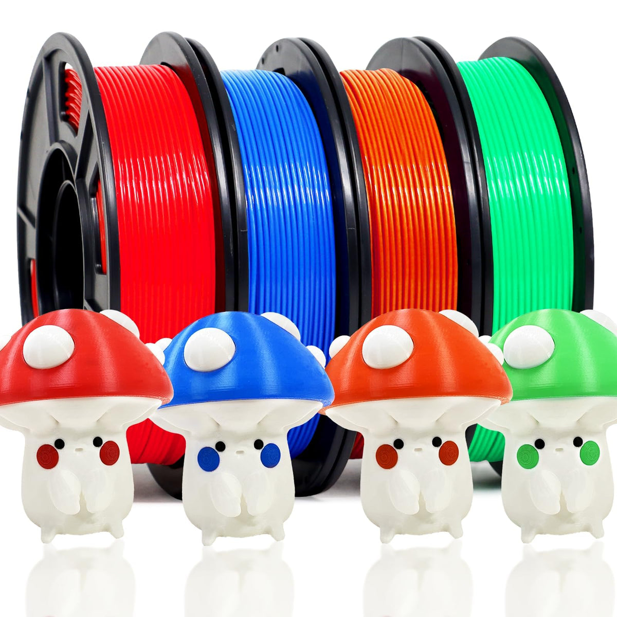 Reprapper 4X 250g Color Pack, Dual Color Filament Coextrusion PLA Filament 1.75mm for 3D Printer, 4 x 250g Spools Matte Red/Blue, Matte Purple/Green, Silk Red/Blue, Silk Purple/Green