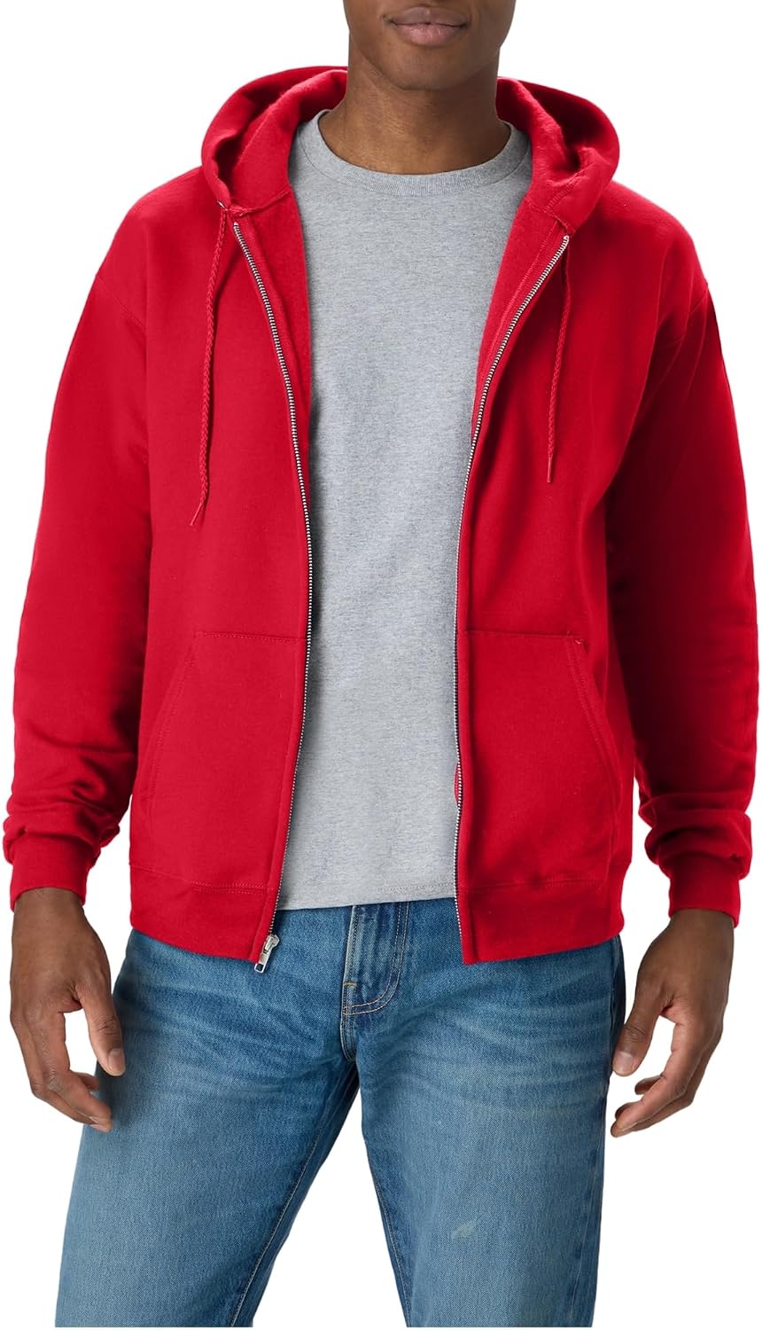 Hanes Men's Zip-up Hoodie, Ecosmart Fleece Full-zip Hoodie for Men, Hooded Sweatshirt