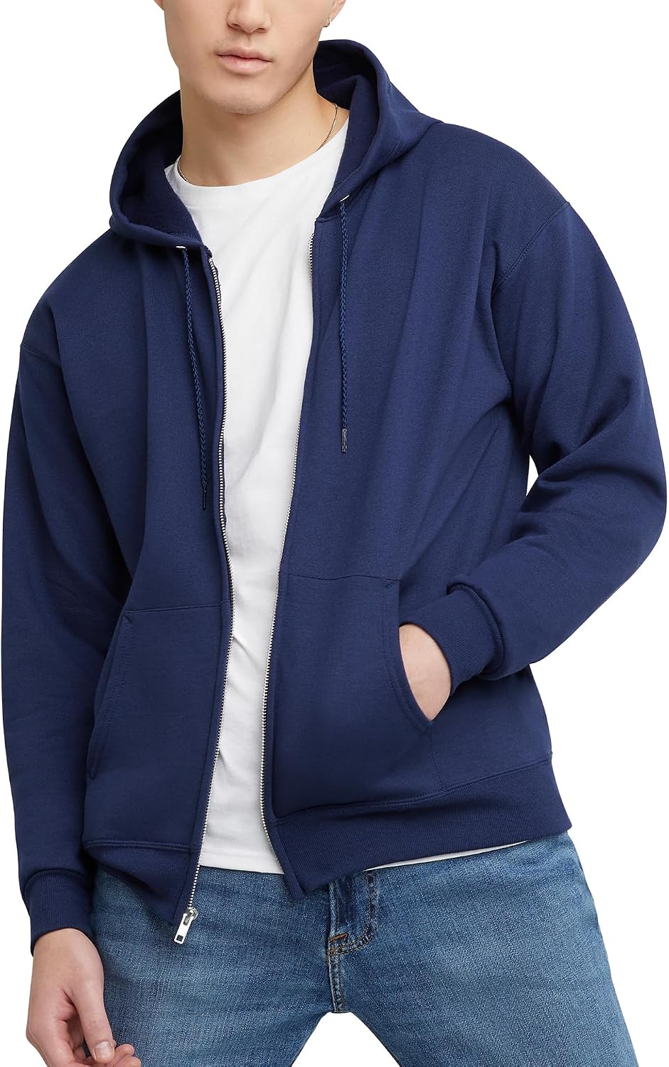 Hanes Men's Zip-up Hoodie, Ecosmart Fleece Full-zip Hoodie for Men, Hooded Sweatshirt