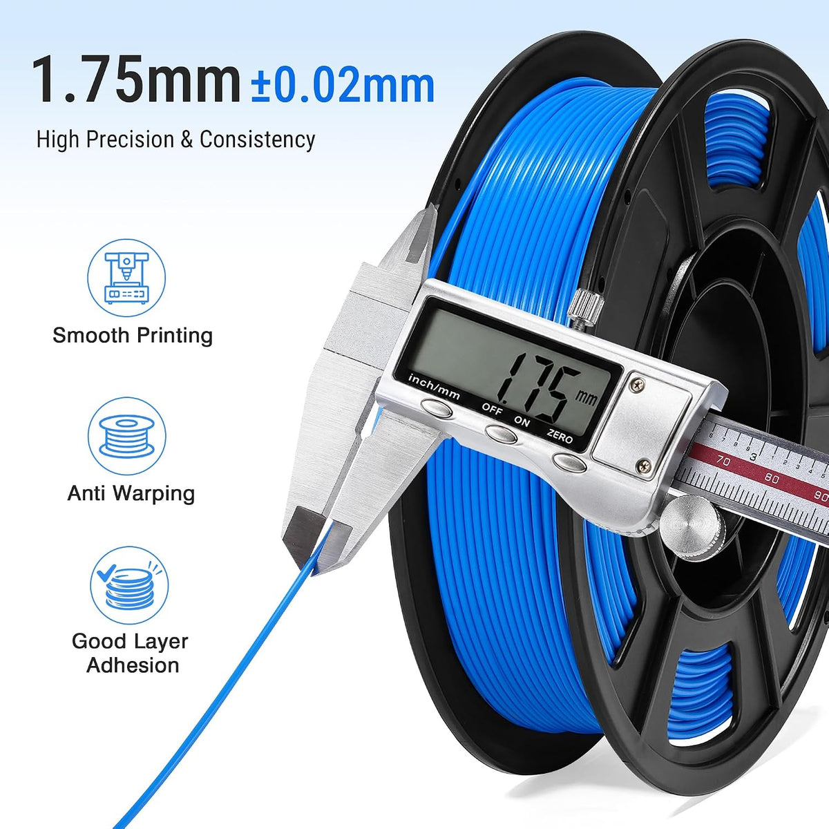 Dynta 10 Colors 250g PLA 3D Printer Filament for Beginners, 1.75mm/±0.02mm