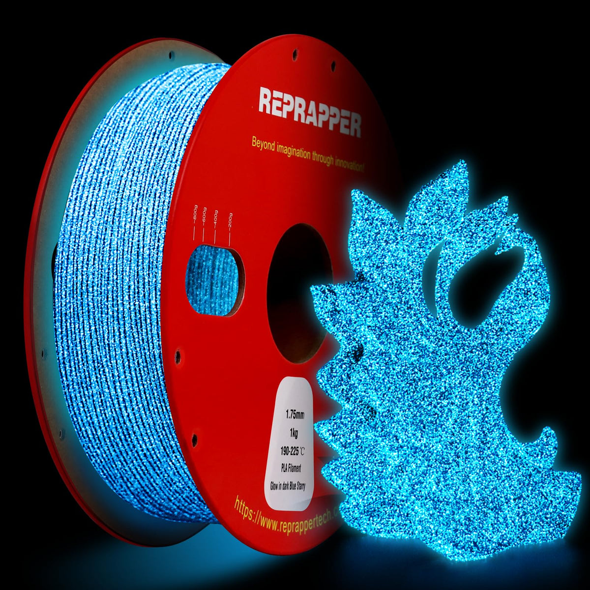 Reprapper 4X 250g Color Pack, Dual Color Filament Coextrusion PLA Filament 1.75mm for 3D Printer, 4 x 250g Spools Matte Red/Blue, Matte Purple/Green, Silk Red/Blue, Silk Purple/Green