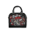 Shoulder Handbag — NYC Statue of Liberty Bold Graphic Purse with "Shut The F*** Up" Street Art Design