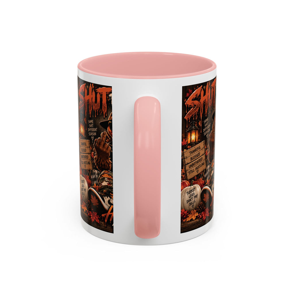 Cozy Thanksgiving Skull Coffee Mug – "Shut The F*** Up" Dark Humour Accent Mug (11/15oz)