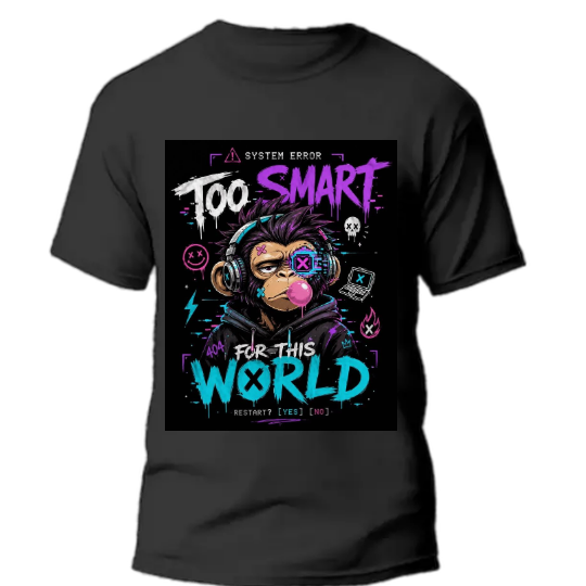 🧠 “TOO SMART FOR THIS WORLD” — System Error Tee