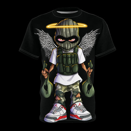 Angel Hustle Graphic T-Shirt – Hustle Ora By La Cubana - White stitching / 4 oz. / S - All Over Prints