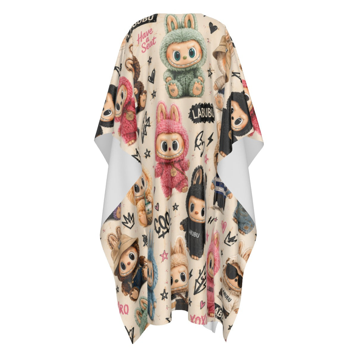 labubu Women’s Imitation Silk V-neck Kaftan Robe