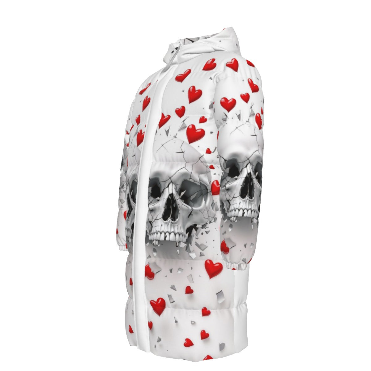 love skulls Long Down Jacket