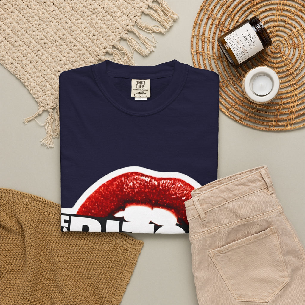 Rich BITCH Graphic T-Shirt, Red Lip Kiss Statement Tee - T-Shirt