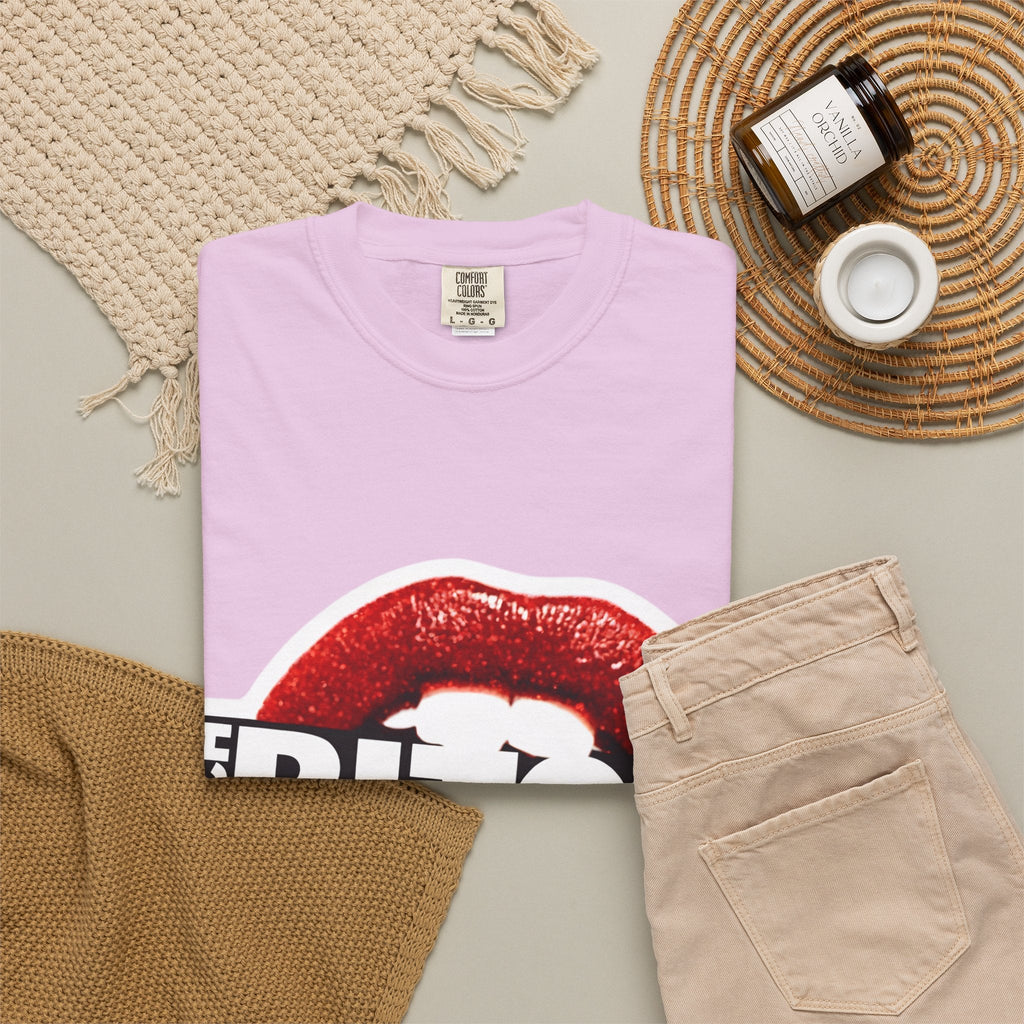 Rich BITCH Graphic T-Shirt, Red Lip Kiss Statement Tee - T-Shirt