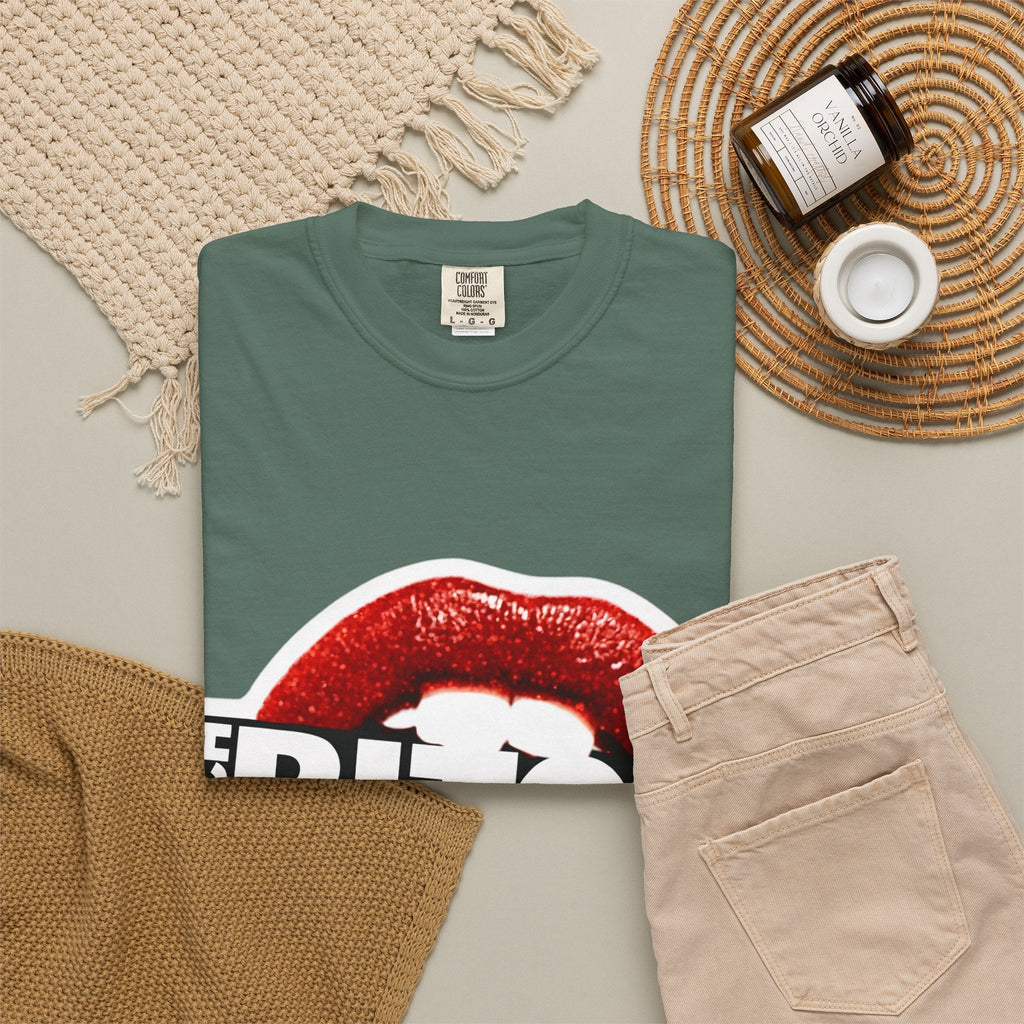Rich BITCH Graphic T-Shirt, Red Lip Kiss Statement Tee - T-Shirt