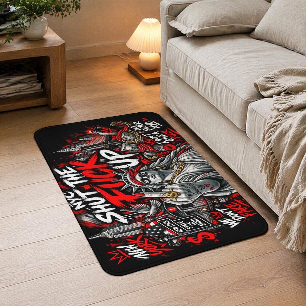 Shut the fuck up Rounded Diatom Mud Floor Mat Printed