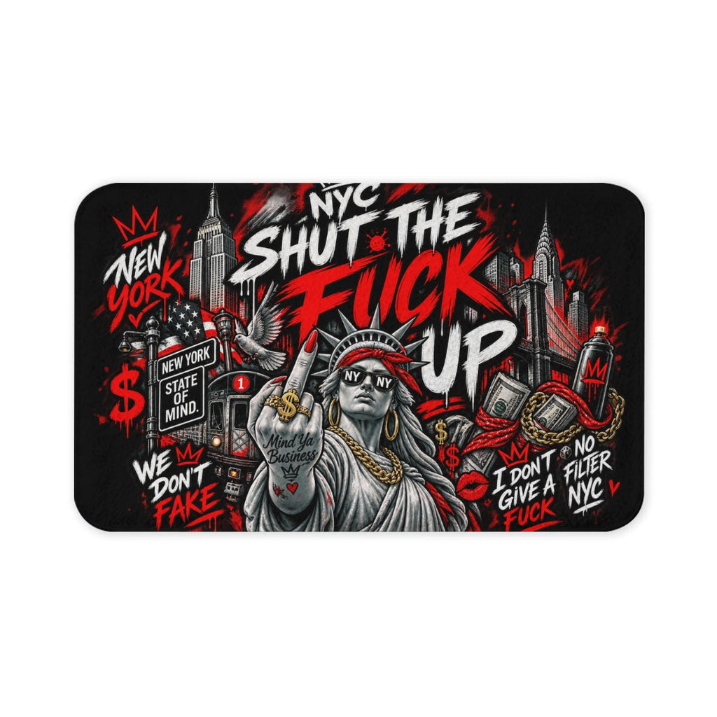 Shut the fuck up Rounded Diatom Mud Floor Mat Printed